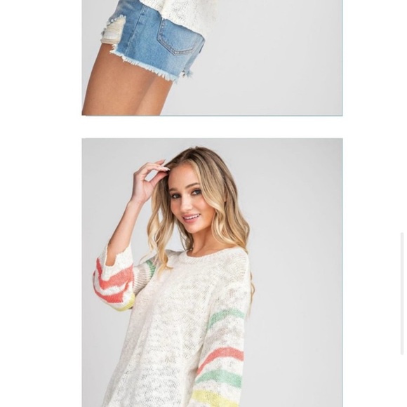 Relaxed Pink and Green Lose Fitting Sweatshirt Casual Style Pullover. - Picture 10 of 11